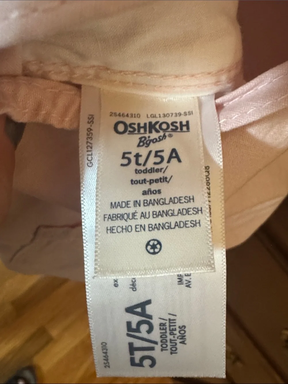 OshKosh B'gosh Pale Pink Heart Short Overalls with Floral Straps